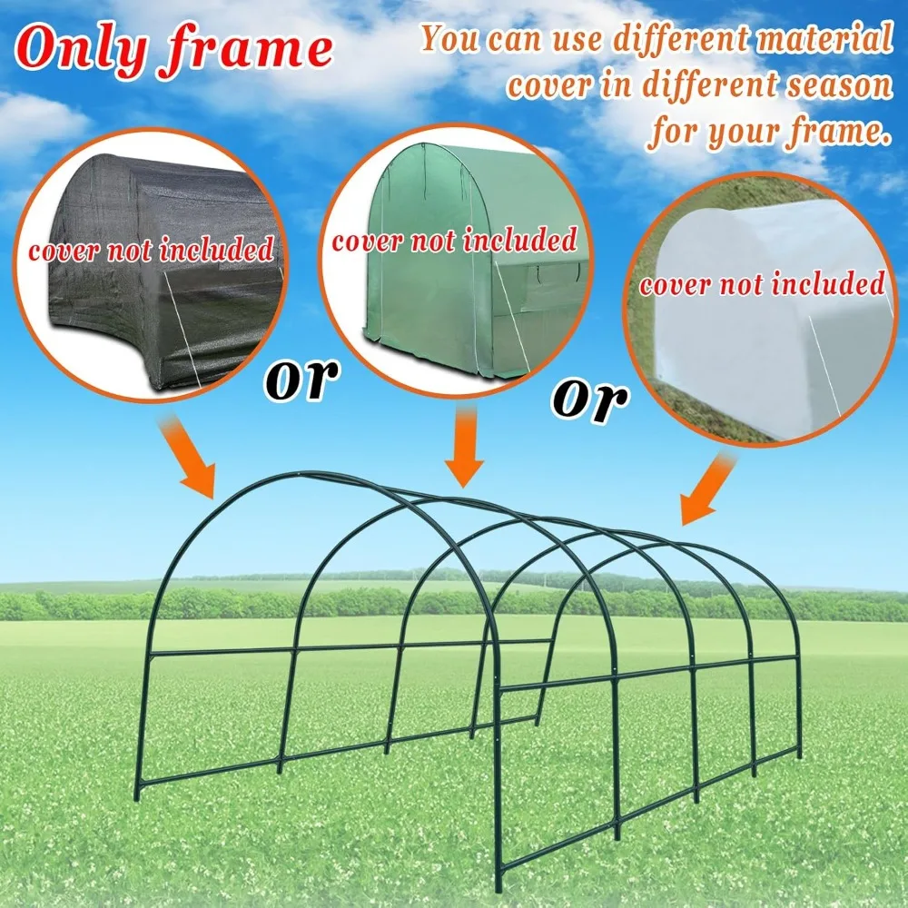 

Greenhouse Replacement Frame for 20' X 10' X 7' Larger Hot Garden House, Support Arch Frame Climbing Plants/Flower