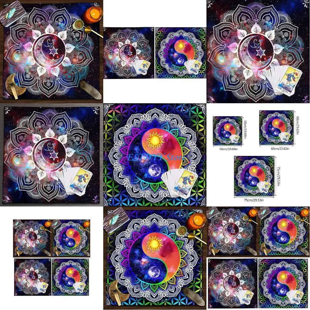 

G6DE Скатерть Таро Гадания Гобелен Луна/ТайЧи Астрология Скатерть