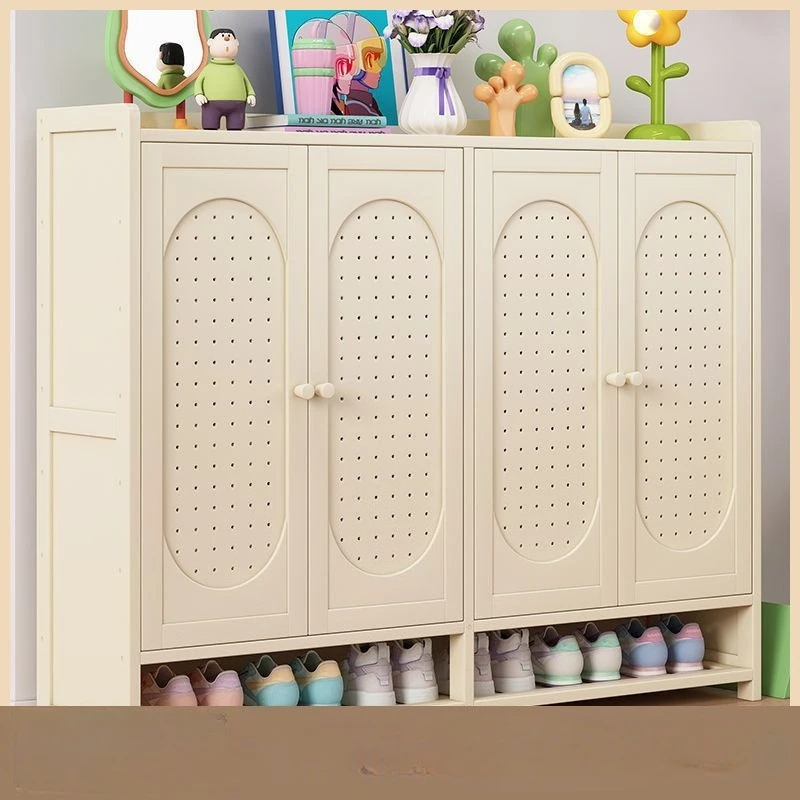 Shoe Rack, Multi-layer Shoe Cabinet, Indoor Entrance Of Household Corridor, Integrated Large-capacity White Storage Cabinet