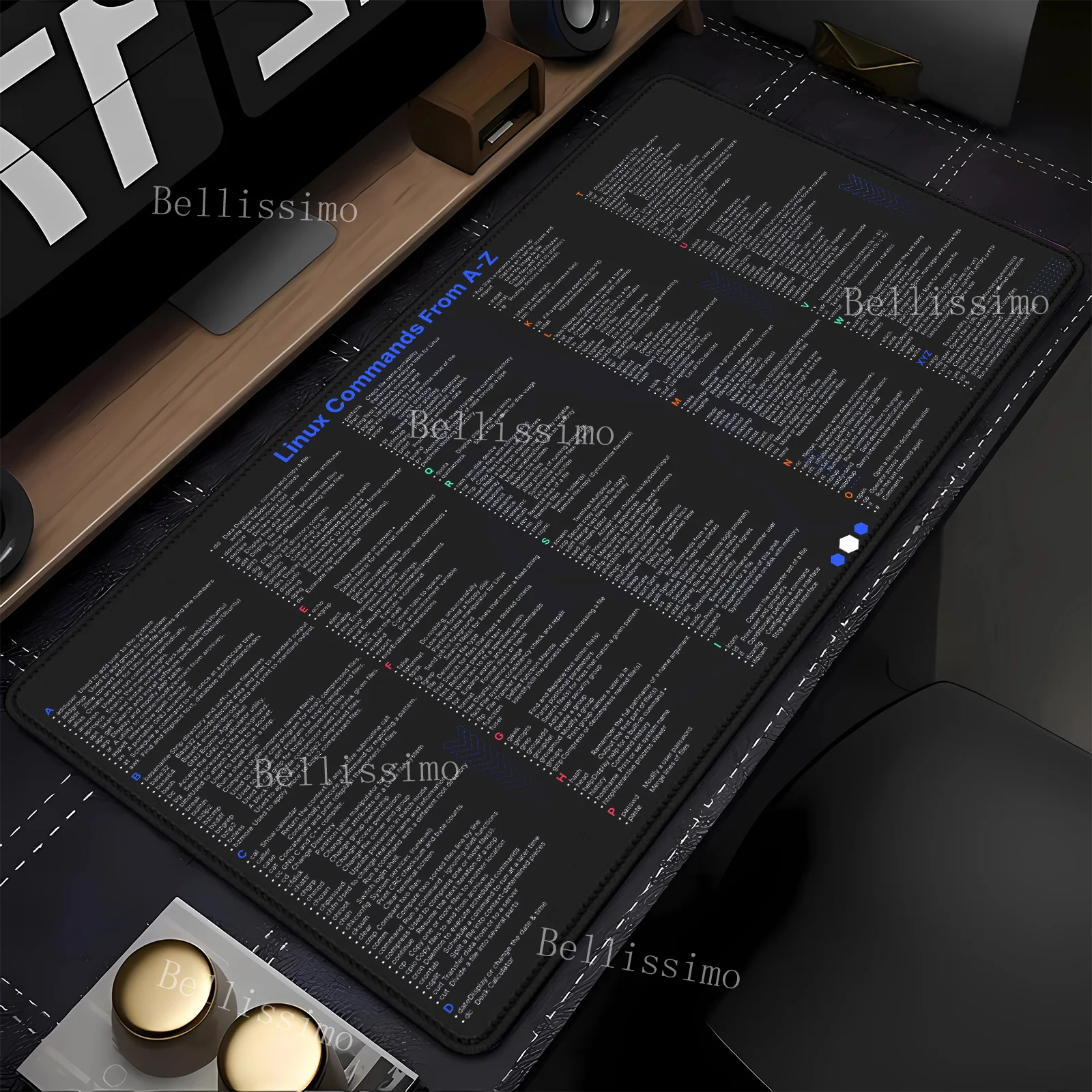 Linux Commands Line teclado mouse pad Large mousepad Shortcuts for Red Hat Ubuntu OpenSUSE Arch Debian Unix Programmer Desk Mat