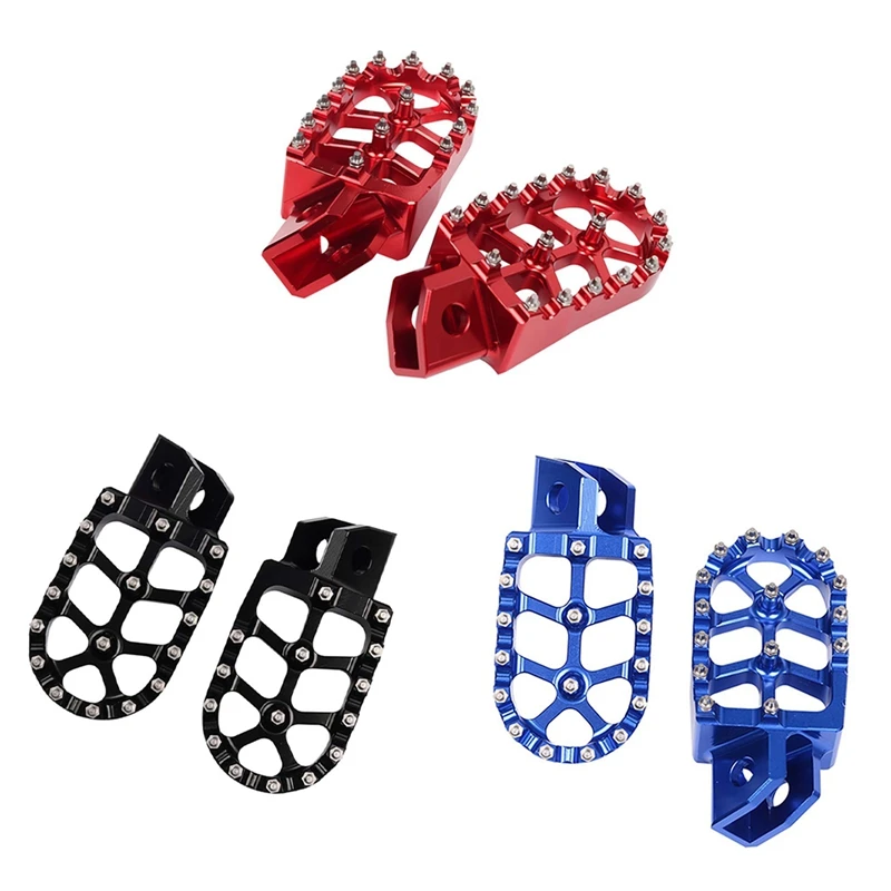 Footpeg Foot Pegs Rests Peda Foot Pegs Pedals For YAMAHA YZ80 YZ125 YZ250 YZ500 WR200 WR250 WR500 HONDA XR350 Red