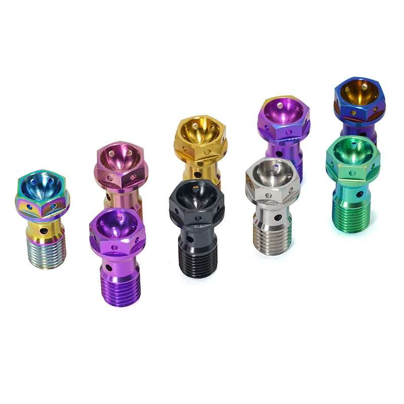 Titanium alloy single hole YouTube screw M10 fine tooth 1.0 thick tooth 1.25 motorcycle caliper special YouTube screw