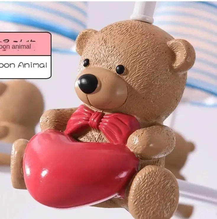 

Children's Room Chandelier Boy Blue Bear Chandelier Living Room Lamp Bedroom Chandelier Warm Romantic Baby Room Lamp
