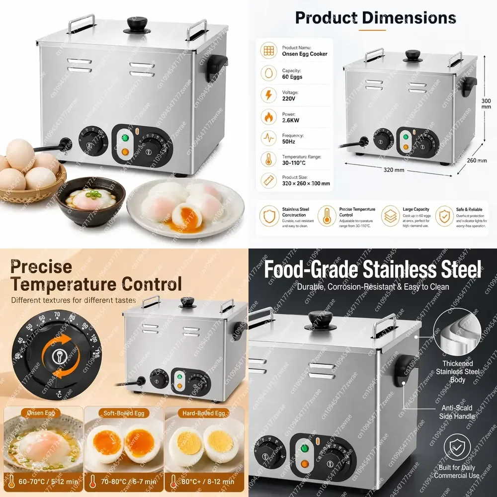 New Hot Spring Cooker Commercial-grade Large-capacity Stainless Steel Boiler With Constant-temperature Timer