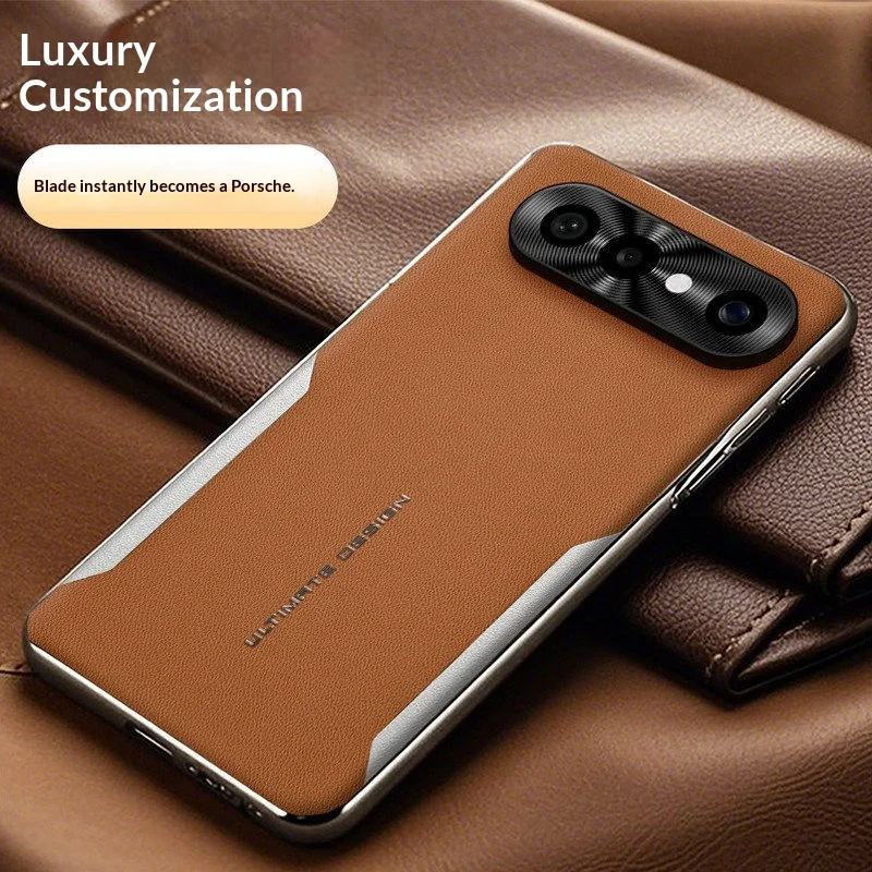 For Vivo x300 FE Case Luxury Electroplated Plain Leather Mat