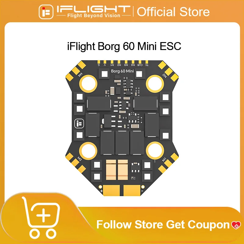 

iFlight Borg 60 Mini ESC 4-IN-1 2-6S with 20x20mm Mounting Holes for FPV Parts
