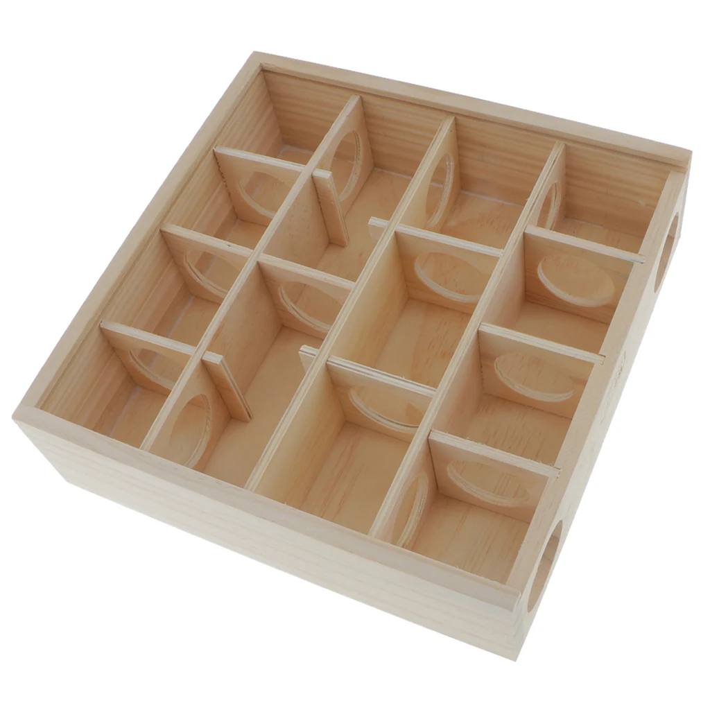Wooden Maze Tunnel Toy Small Animal Exercise House for Hamster Mouse Gerbil Cage Interactive Play