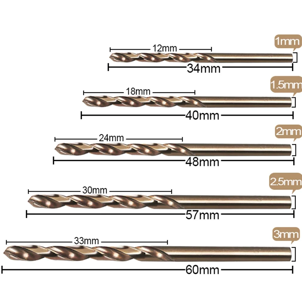 Imagem -06 - Hss-co M35 Conjunto de Brocas de Cobalto Titânio Revestido Hss Conjunto de Brocas de Aço de Alta Velocidade Ferramentas Elétricas 1.5 2.5 mm 50 Peças