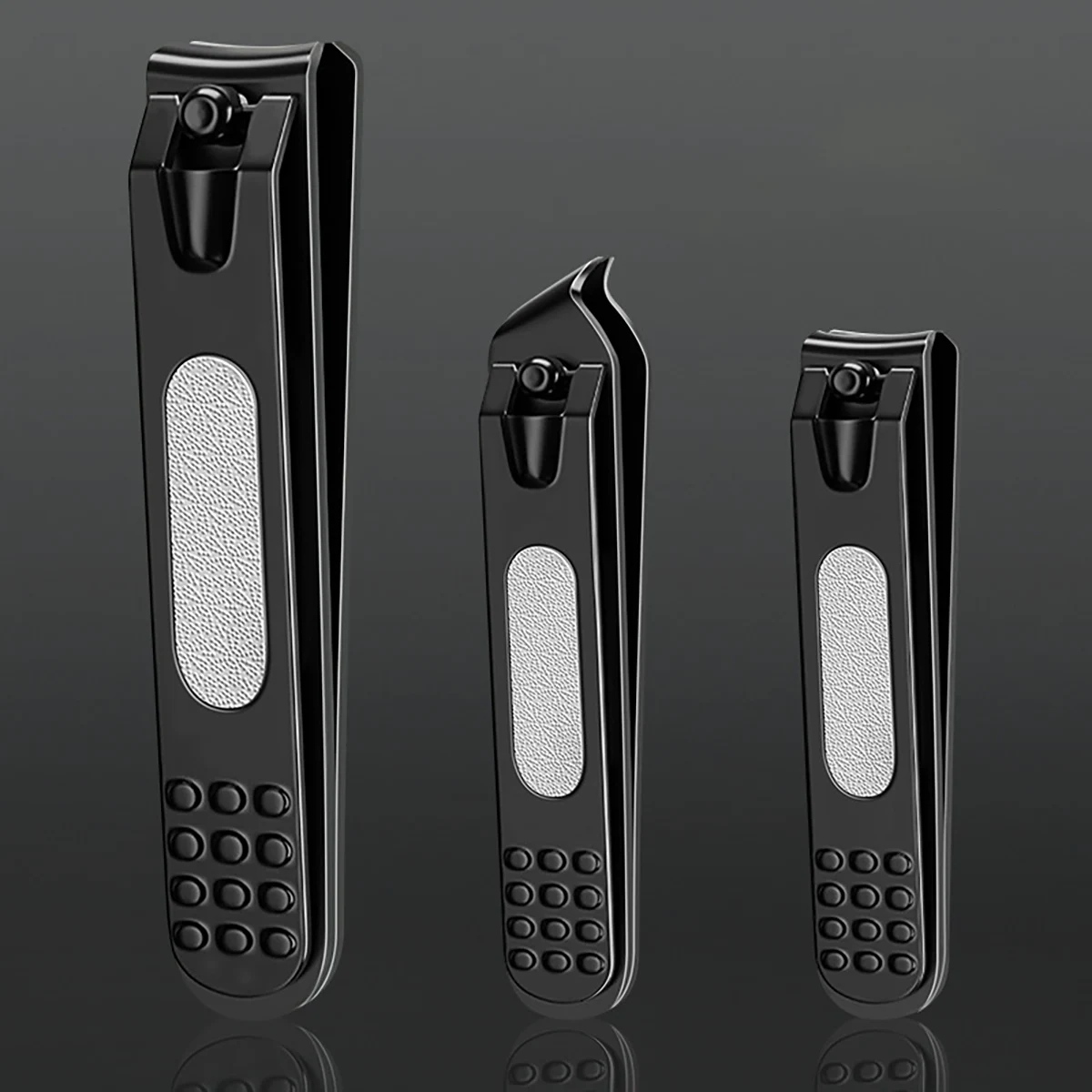 3pcs Stainless Steel Black Nail Clippers Multi-style Nail Cutters For Manicure Professional Reusable Fingernail Trimming Tools