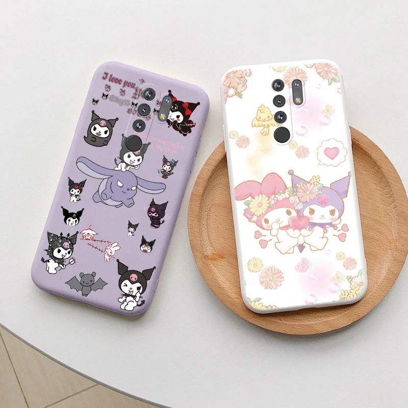 Phim Hoạt Hình Điện Thoại Ốp Lưng Kuromi Giai Điệu Cinnamoroll Dành Cho Xiaomi POCO M2 Redmi 9 Nắp Lưng Bé Gái Bé Trai Cho Redmi 9 Chống-Thả Ốp Lưng Silicon