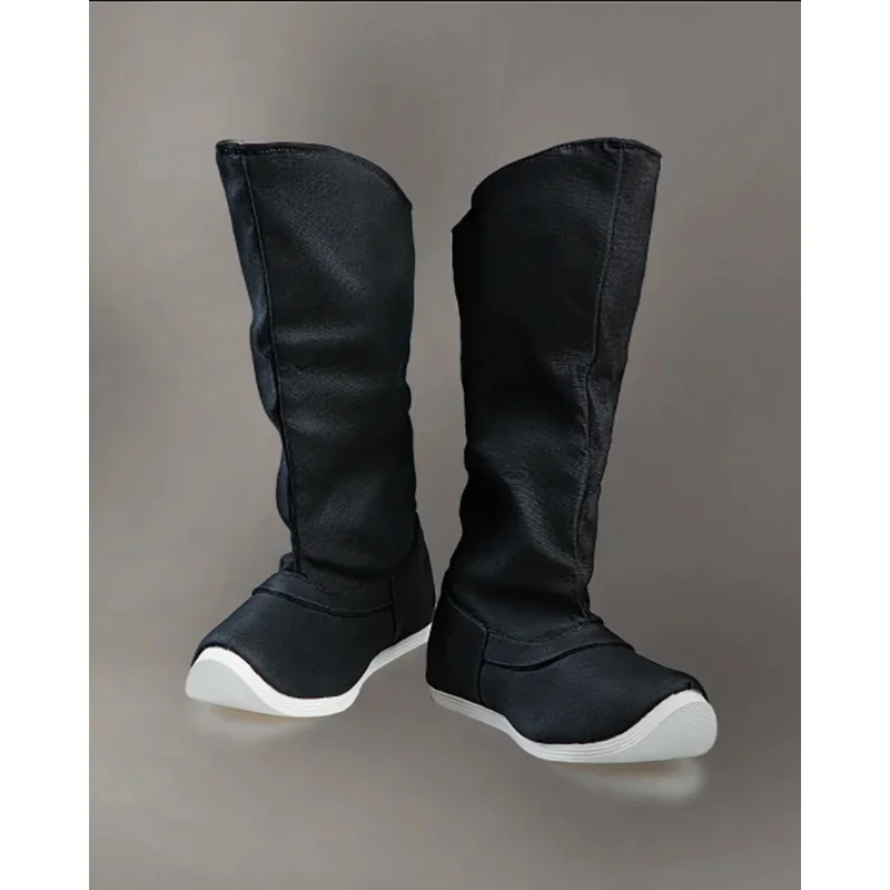 Hanfu أحذية سوداء برقبة أحذية الرجال قماش زيادة المطاط وحيد مقاوم للماء الصينية Hanfu الصابون الأحذية أحذية النساء حجم كبير 35-46 #