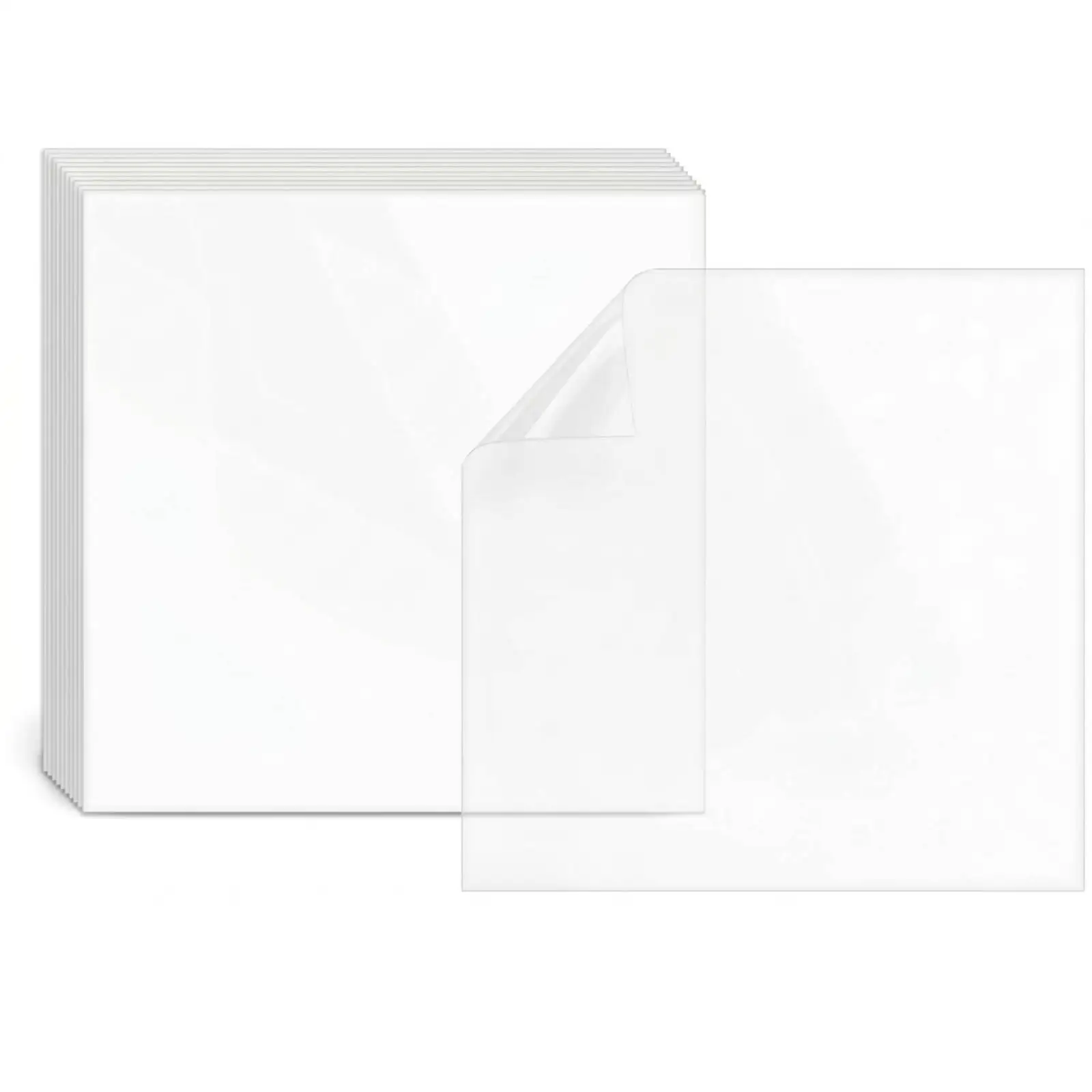 400 Pieces Square Transparent Film Sheet Smooth Finish Packaging Material