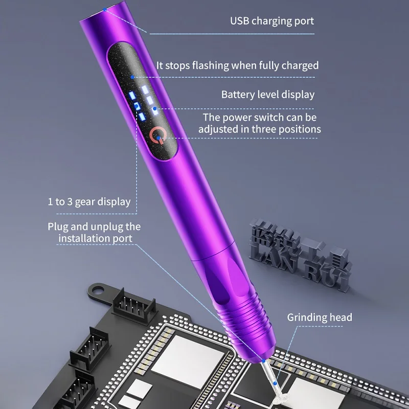 lanrui-f2-マイクロ研削ペン-usb充電式ミニ電動グラインダー-携帯電話cpu研磨とマザーボード切断用