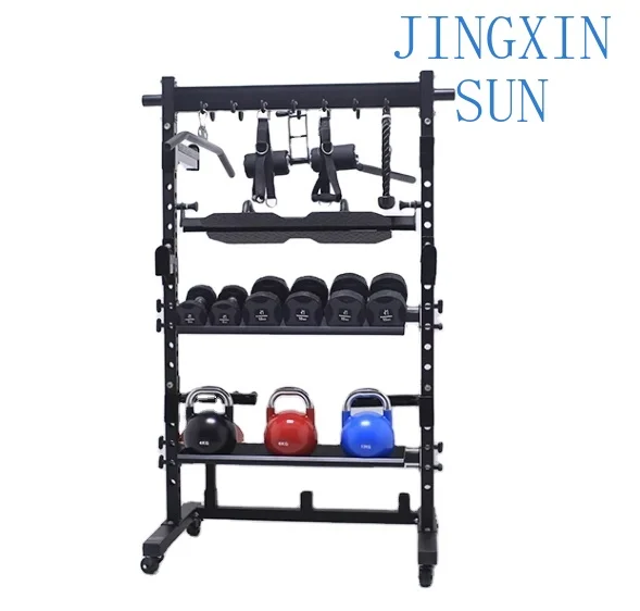 Smith machine comprehensive training storage rack gym commercial storage rack dumbbell multifunctional mobile storage rack