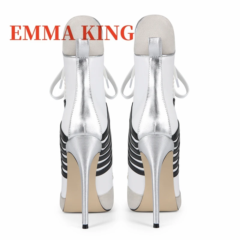 نمط رياضي عبر تعادل حذاء بوت بطول الكاحل جولة تو حذاء رياضة خنجر الأحذية قطاع طباعة اللون منعت المرأة موضة أحذية بوت قصيرة كبيرة 46