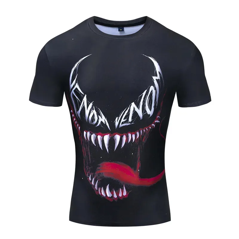 3D 인쇄 Miniso 영화 독 남자 긴 반팔 티셔츠 스포츠 캐주얼 피트니스 승마 야외 조깅 꽉 건조 옷