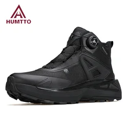 HUMTTO Waterproof Ankle Boots Men Black Platform Luxury Designer Outdoor Mens Boots Winter Work Safety Tactical Shoes for Man