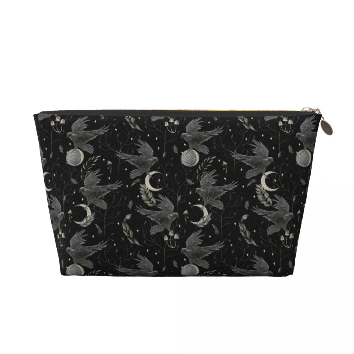 Custom Halloween Witch Crow Moon Travel Cosmetic Bag for Women Toiletry Makeup Organizer Lady Beauty Storage Dopp Kit