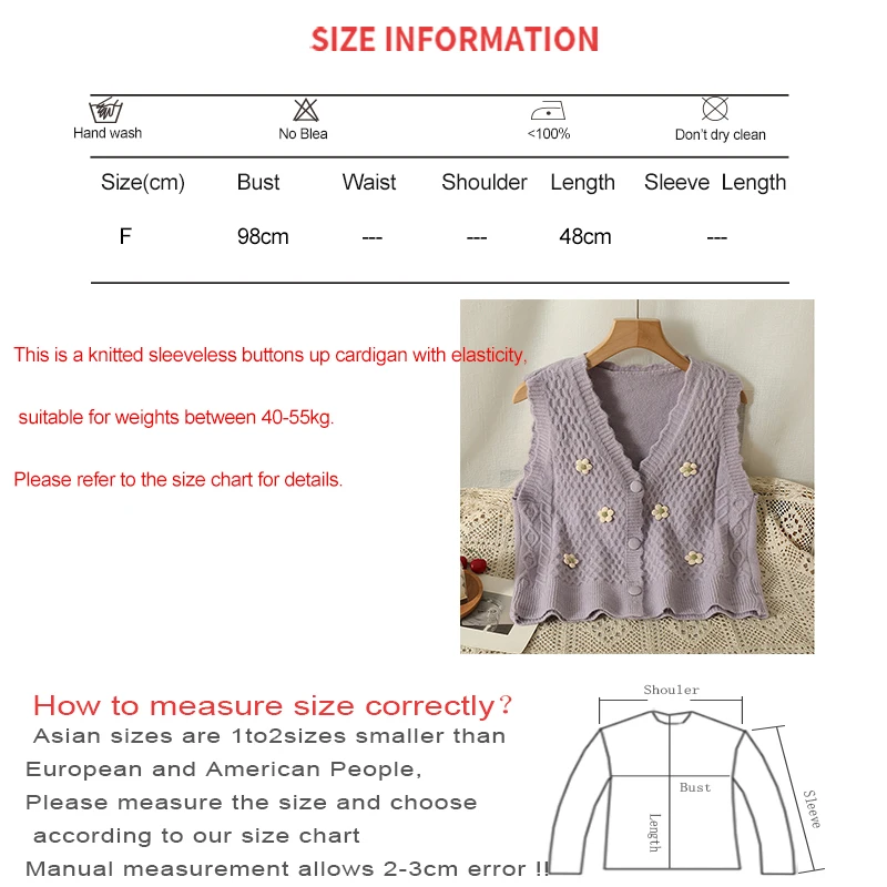 HELIAR Women V-neck Buttons Up Cardigan Flower Preppy Style Sweet Sweater Vest Office Knitted Vest Casual Tops Autumn Winter