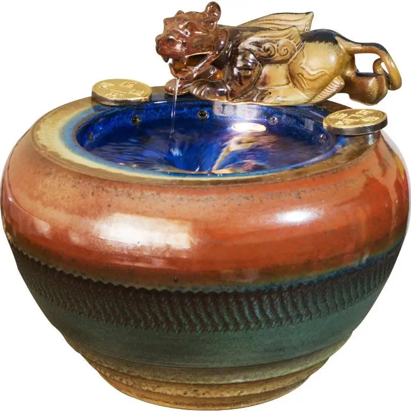 

Керамическое водяное колесо ручной работы, офисный декор, талисман Pixiu, украшение на удачу