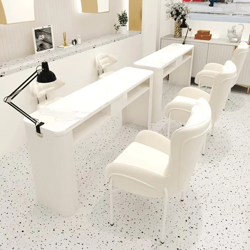 Tavolo per unghie multifunzionale francese Tavolo per manicure moderno e minimalista di lusso professionale con mobili Mesa di design per collettore di polveri