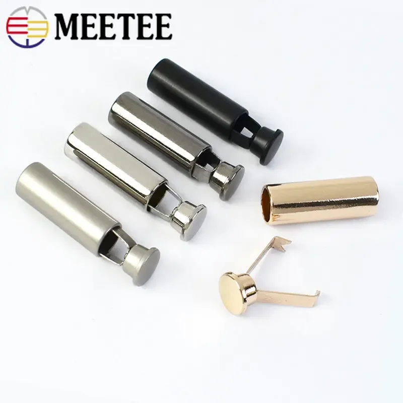 50Pcs Meetee Metal Rope Cord Ends Stopper Buckle Trousers Cap Button Pendant Hanging Lock DIY Bag Garment Lanyard Accessories