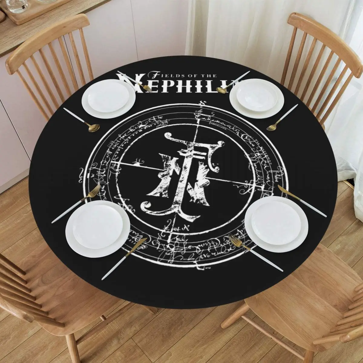 Fields Of The Nephilims Forever Remain Waterproof Round Tablecloth Oilproof Table Cloth for Kitchen Events Dining Table Cover