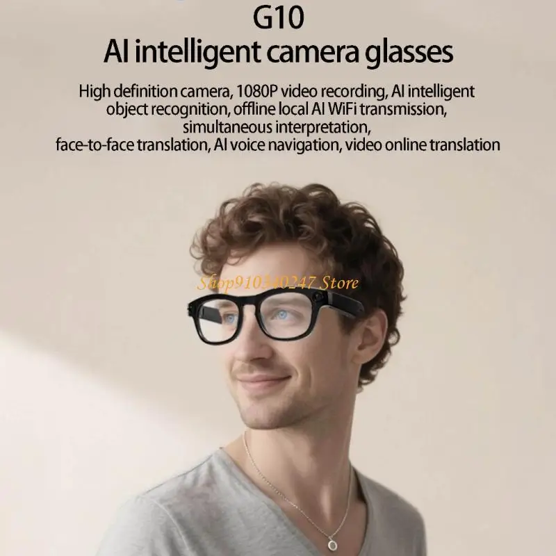 Gafas pequeñas Q22A con Control voz y grabación 1080P, reducción luz azul, marco ergonómico ABS para sincronización