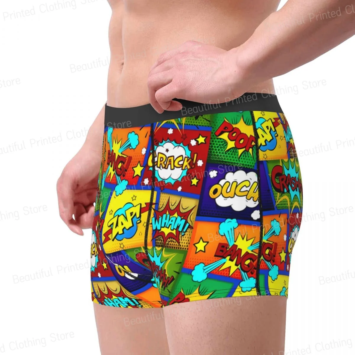 Colorful Comic Book Panels Men Boxer Briefs Pop Art Graffiti Highly Breathable Underpants High Quality Print Shorts Gift Idea