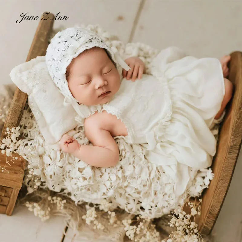 Newborn baby photo props lace hat dress infant girls princess sweet cute outfits baby shower gift