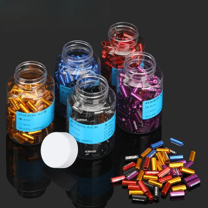 

200Pcs Cnc Bike Derailleur Cable Housing End Cap Aluminum Alloy Bicycle Brake Cable Housing Cover Cycling Shift Line Cover