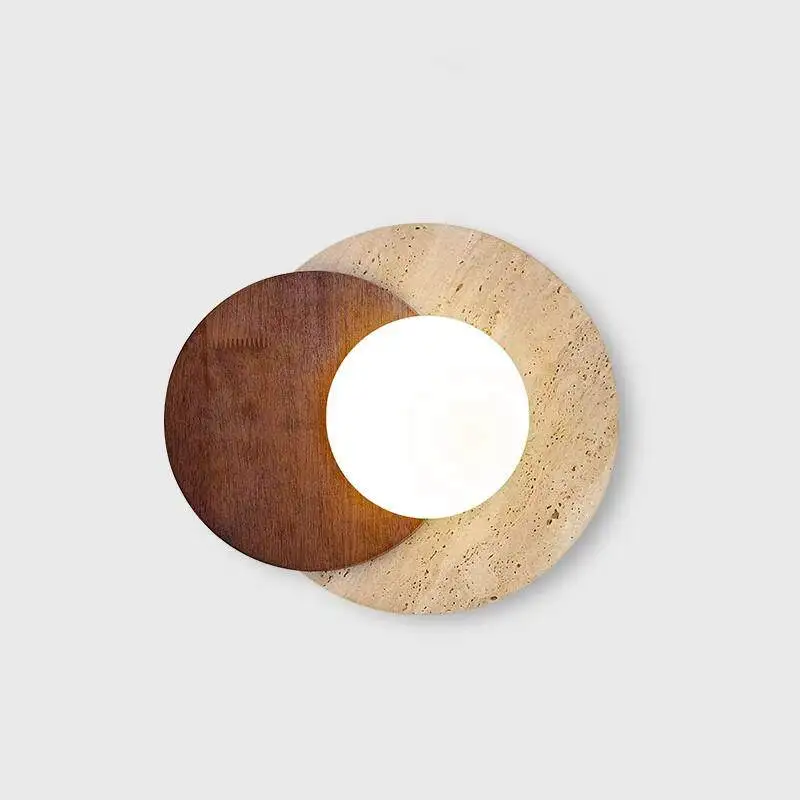 Japanese Wabi Sabi Style Wall Lamp Travertine LED Wall Sconce Living Room Teahouse Dining Room Stairwell Embellish Light Fitting