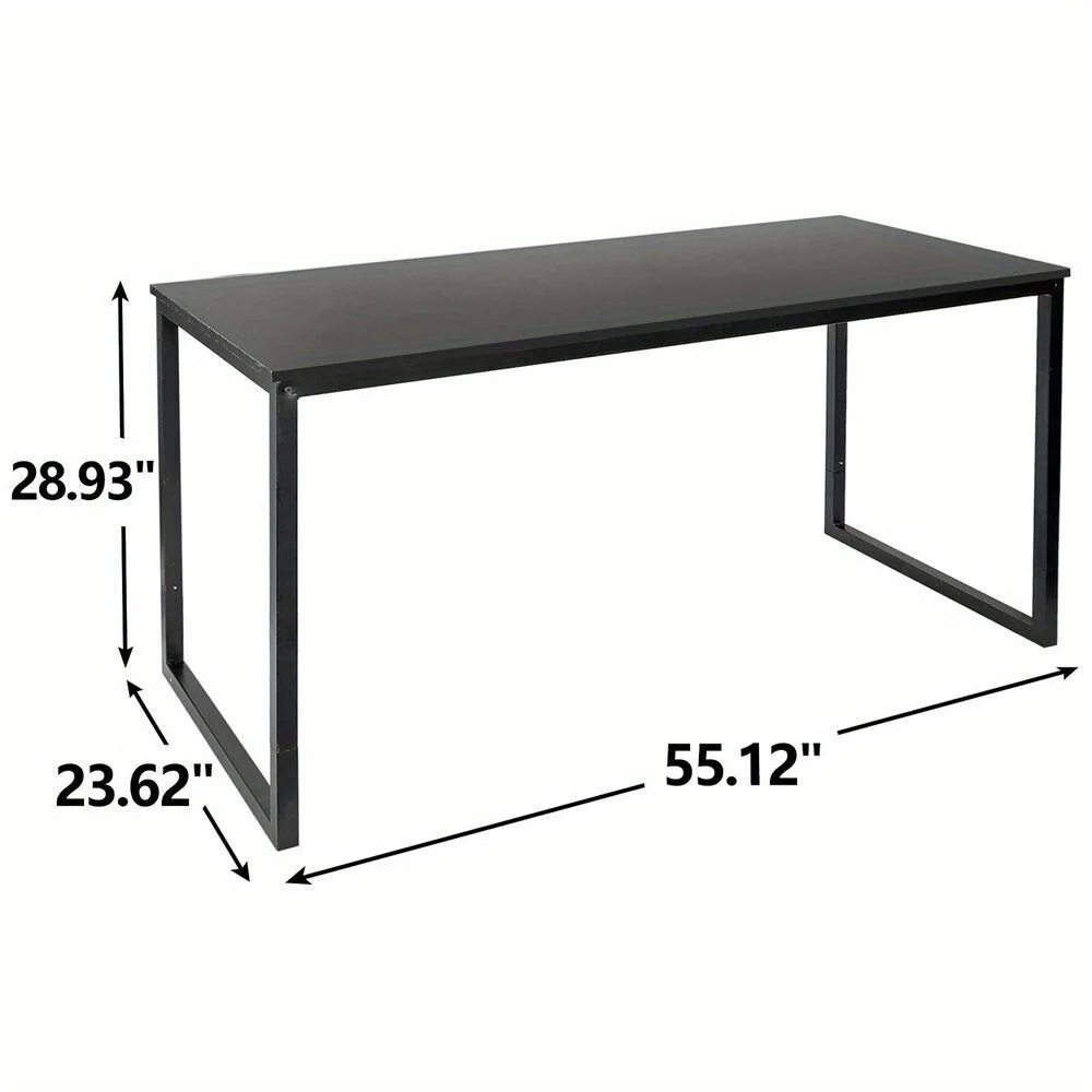 Bureau d'ordinateur de 55 pouces, grande table pour ordinateur portable, PC, étude, écriture, bureau pour la maison, noir