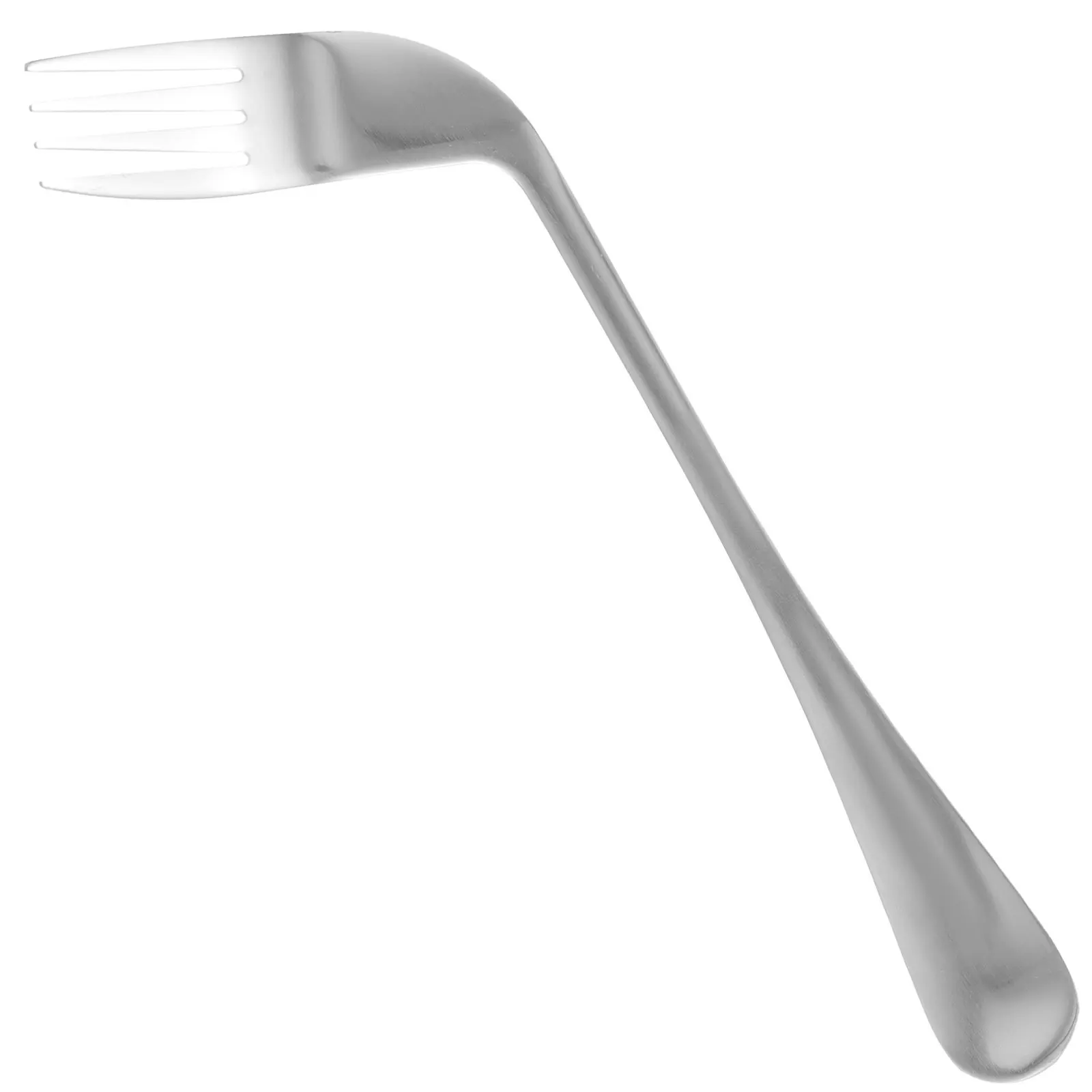 Right-Hand Angled Eating Fork Stainless Steel Lightweight Ergonomic Feeding Assist Tableware for Elderly Arthritis Disabled