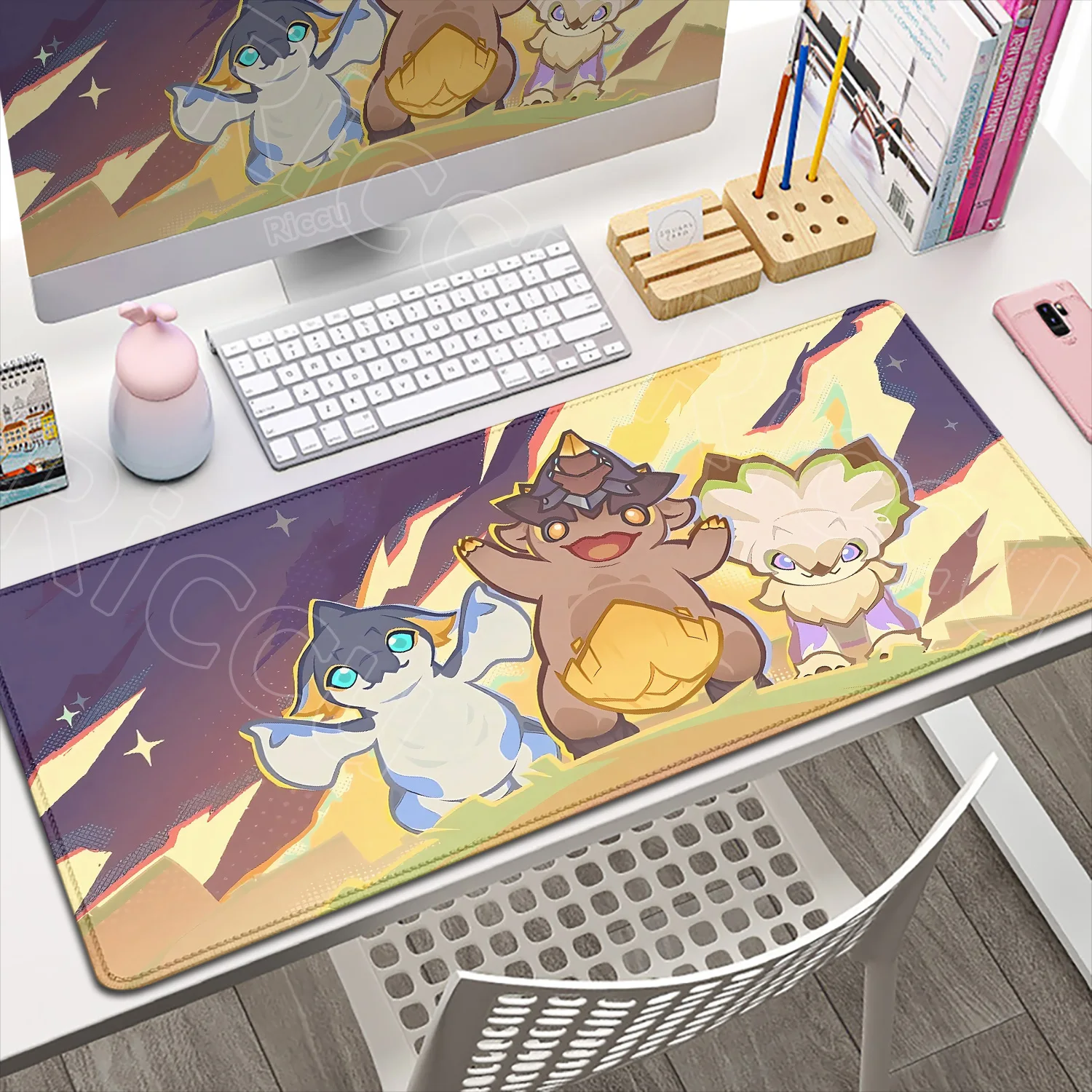 Podkładka pod mysz HD Genshin Impact Nata Wzór Postaci Varesa Chasca Xilonen Laptop Gaming XXL Anime Nata Mata na Biurko