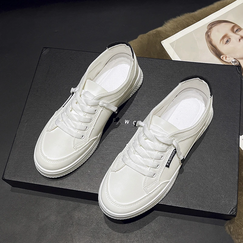 2025 الربيع والخريف أحذية رياضية نسائية جديدة أحذية مفلكنة أحذية مسطحة مريحة بلون حذاء كاجوال