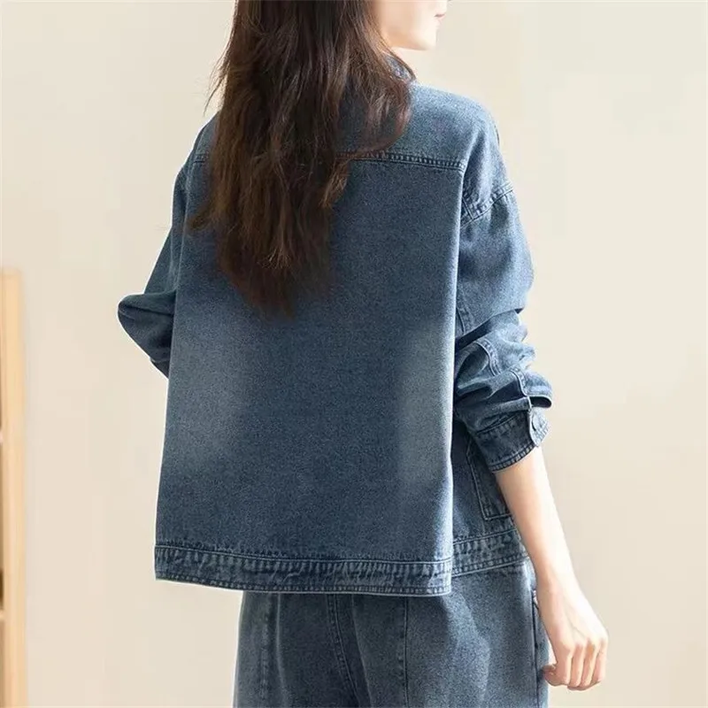 Vintage Wash Denim Jacket Women New Spring Autumn Korean Fashion Thin jeans Coat Female Temperament Cowboy outerwear tide T210