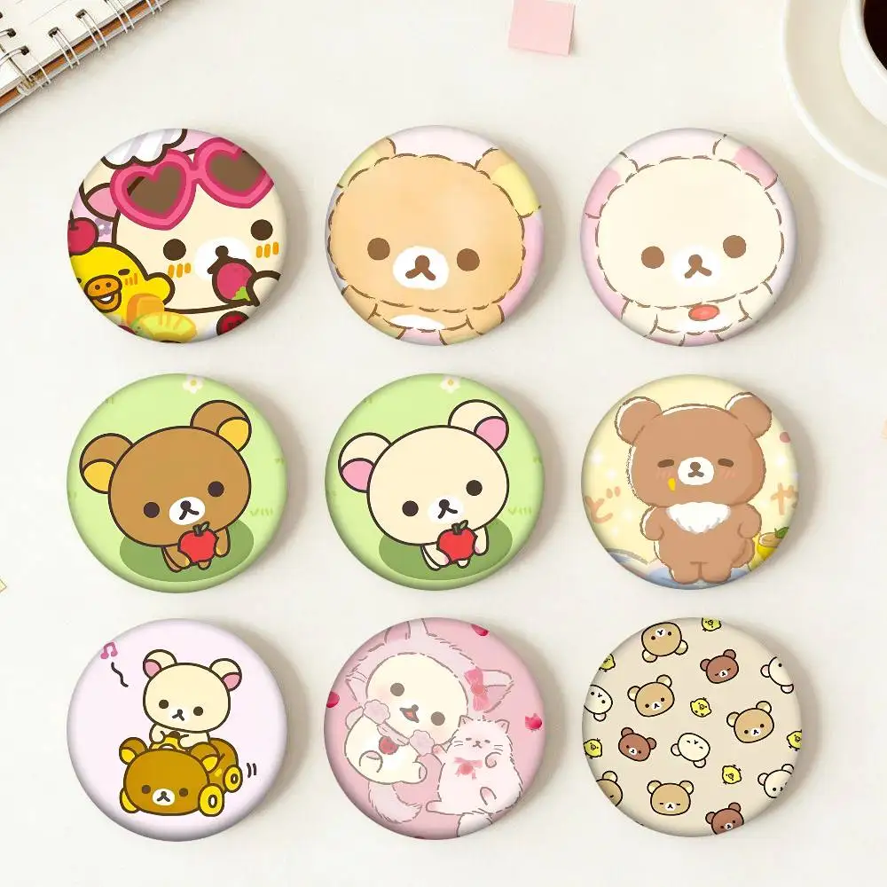 Cute Cartoon R-Rilakkuma Round Badge Lapel Pin Backpack Clothing Jewelry Accessories Gift Brooch