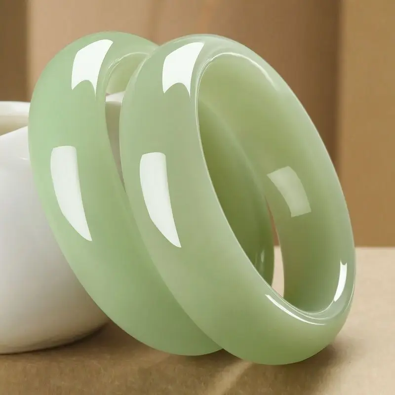 Hetian , 's clear water , wide band, genuine natural jade bracelet women's style