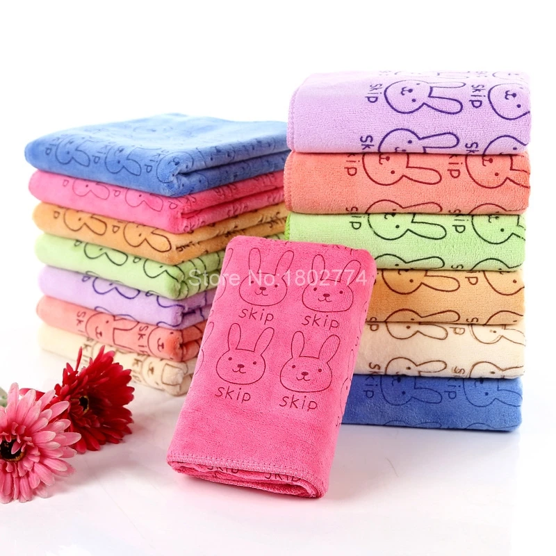 

35*75cm Quick Dry Hair Face Towel Microfiber Fabric Cartoon Hand Towel Superfine Fiber Printed Bath Towel Hair Drier Swimming