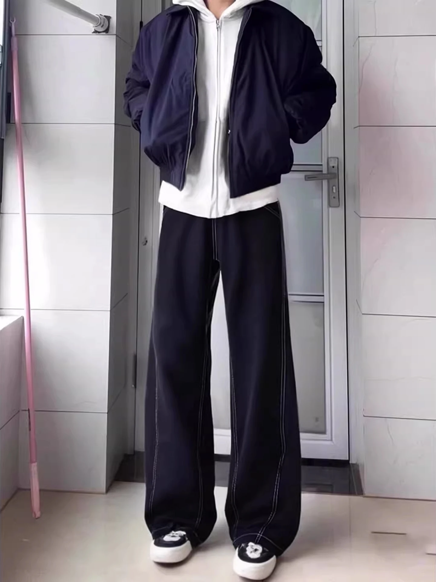 

Мужские джинсы Bla Original Denim Flared: осенне-зимние, в американском уличном стиле, Cleanfit, широкие прямые штанины, повседневные, свободного кроя