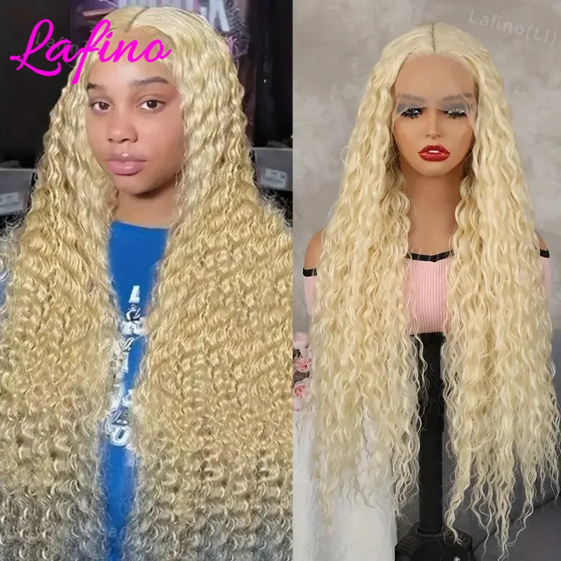 

613 Hd Lace Frontal Wig 13x6 Water Wave Lace Front Wigs Human Hair 13x4 Loose Deep Wave Wig Blonde Colored Curly For Black Women