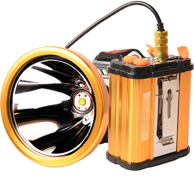 

8 Lithium battery split headlamp, strong light charging, head-mounted waterproof outdoor lamp, miner's lamp P100 xenon lamp