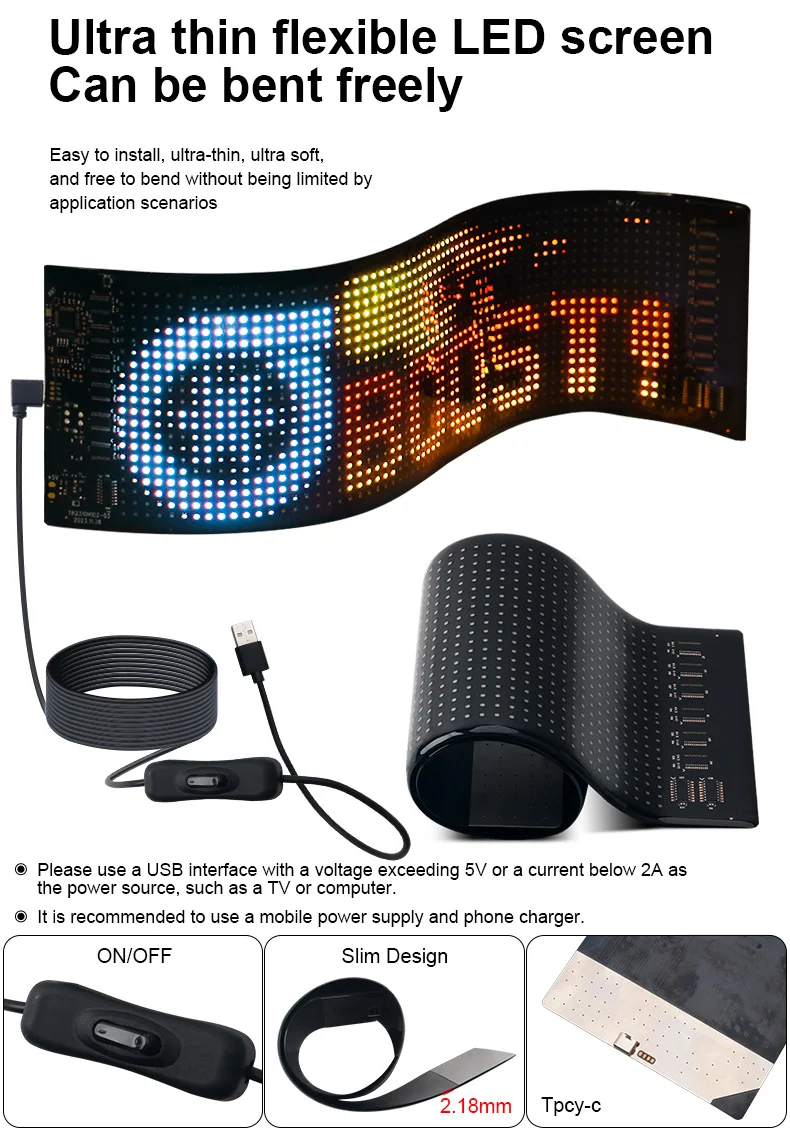 Multifunktionales helles Devil Eyes LED-Licht für die Windschutzscheibe des Autos, flexibel, programmierbar, Scroll-LED-Anzeige, Bluetooth-APP-Steuerung – Detail 4