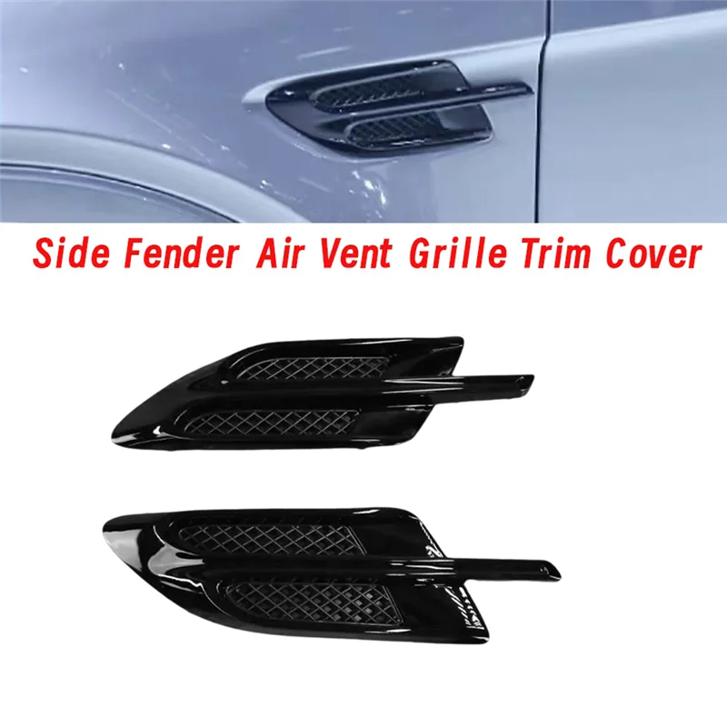 36A821273D 36A821274D ด้านหน้า Fender Air Outlet ตกแต่งรถด้านข้าง Shark Gill Glossy Black-A08Q