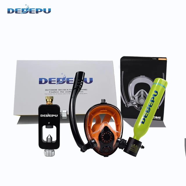 Deepu-スキューバダイビング器材セット,ダイビング用エアシリンダー付きシュノーケル機器