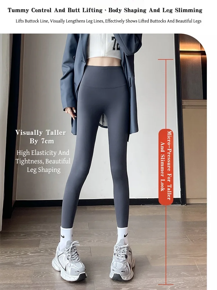 

Women's Fleece-Lined Shark-Print Trousers High-Waisted Buttock-Lifting Stretch Leggings Plus Size Yoga Base Layer Trousers