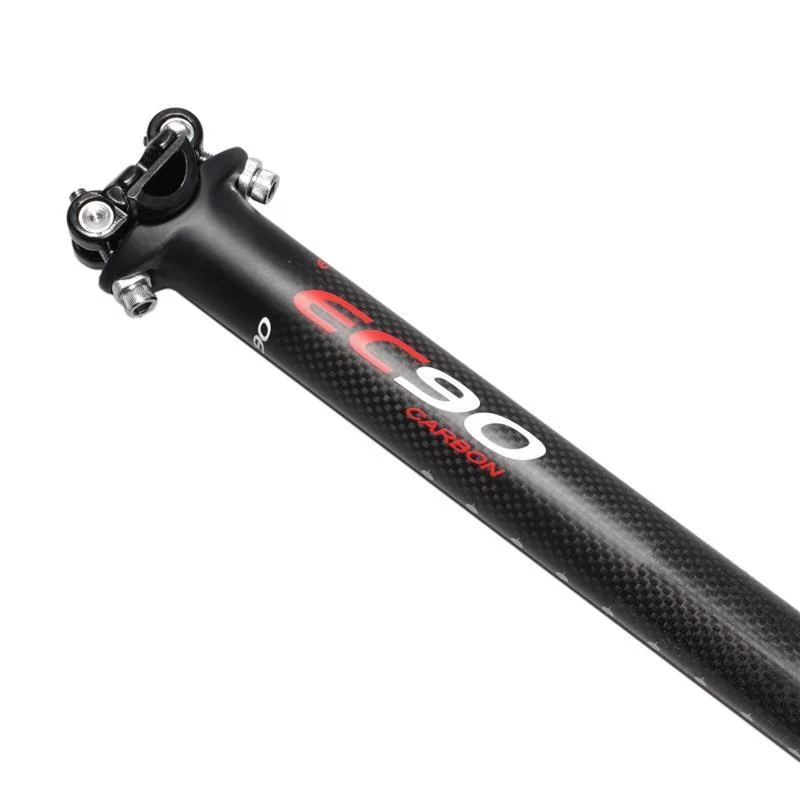 EC90 Ultralight Carbon Fiber Seat Post, Road Mountain Bikes, Cycling Seatpost, 27.2mm, 30.8mm, 31.6mm, 350mm, 400mm