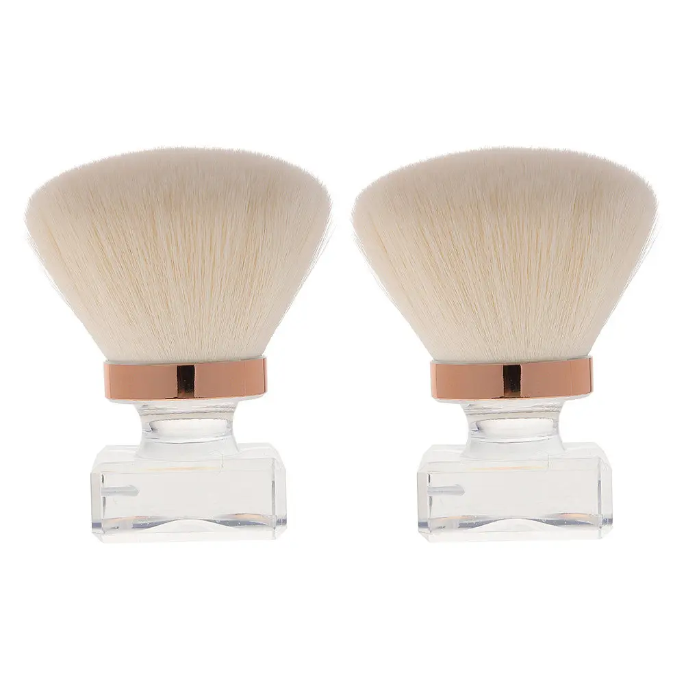 2Pcs Mushroom Head Powder Brush Soft Bristles for Loose Powder Foundation Blush Makeup Application Travel Friendly Easy Clean