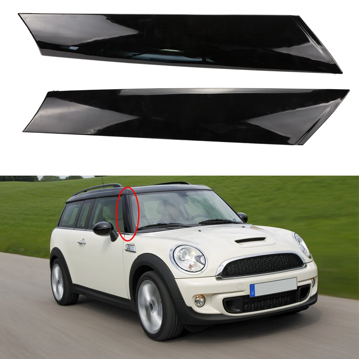 Front Windshield Post Trim Exterior Molding A Pillar Cover Lid For BMW Mini Cooper R55 R56 R57 2007 2008 2009 2010 2011-2015